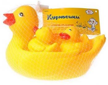 МД Курносики игрушка д/ванны уточка с утятами (25072)