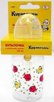 МД Курносики бутылочка 125мл соска латекс 0+мес (11002)