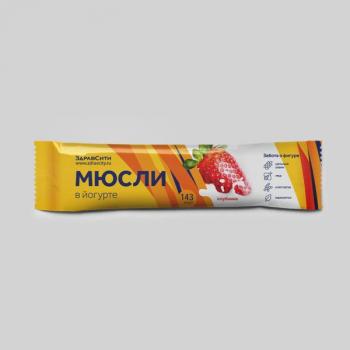 Здравсити батончик мюсли клубничный в йогуртной глазури 30г