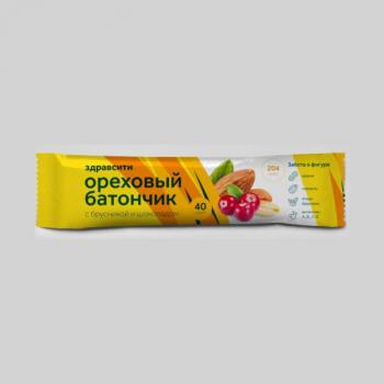 Здравсити батончик-мюсли орех-брусника-вит С 40г