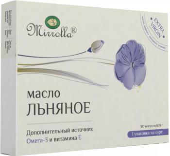 Масло льняное мирролла комплекс с витамином Е капс. 0,3г N100