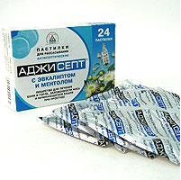 Аджисепт таб. д/рассас ментолово-эвкалиптовые N24