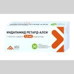 Индапамид ретард-алси таб.пролонг.высвоб.п.п.о. 1,5мг N30