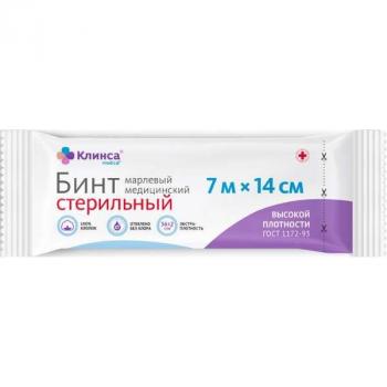 Бинт марлевый стер 7мх14см клинса высокой плотности
