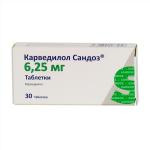 Карведилол Сандоз таб. 6,25мг N30