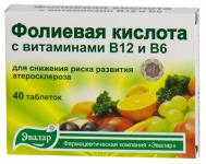 Фолиевая кислота, Витамин В6, Витамин В12 таб. N40