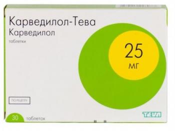 Карведилол-Тева таб. 25мг N30