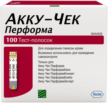 Акку-чек перформа тест-полоски д/глюкометра N100