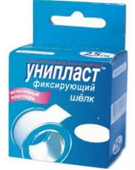 Пластырь фиксирующий Унипласт шелк 1,25х500см