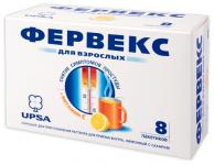 Фервекс пор. д/р-ра внутр лимонный с сахаром 500мг+25мг+200мг 13,1г N8