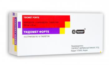 Тидомет форте таб. 250мг+25мг N100