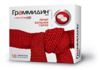 Граммидин нео с анестетиком таб. д/рассас 3мг+0.2мг+1мг N18